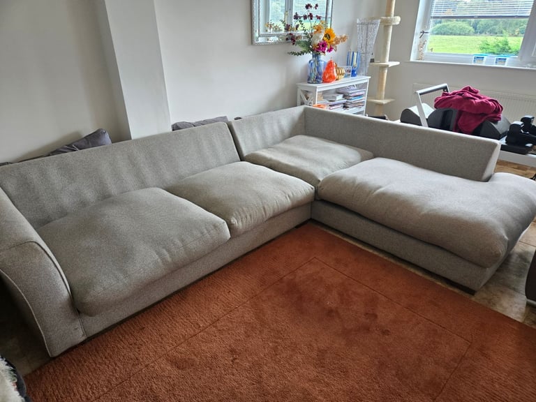 image for Grey fabric L shape sofa from dfs