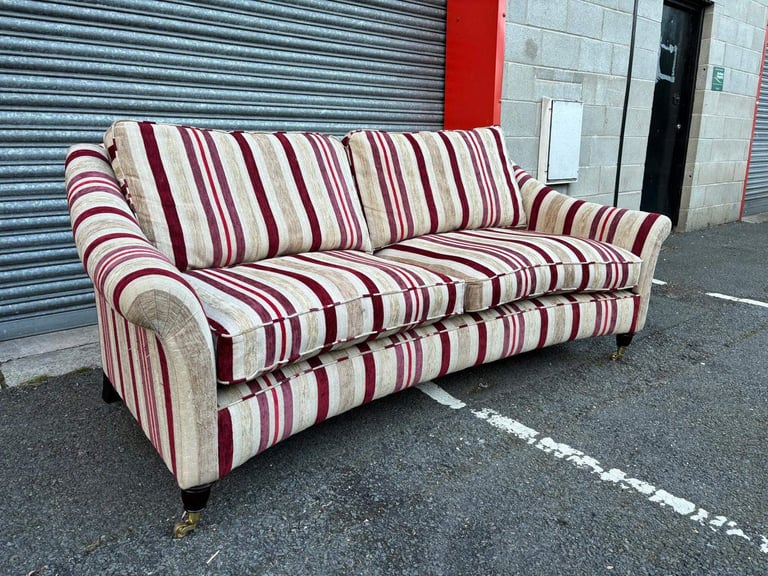 image for Striped Pattern Fabric 3 Seater Sofa 