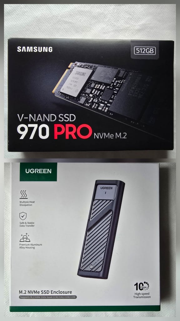 Samsung 970 Pro 512GB + NVMe