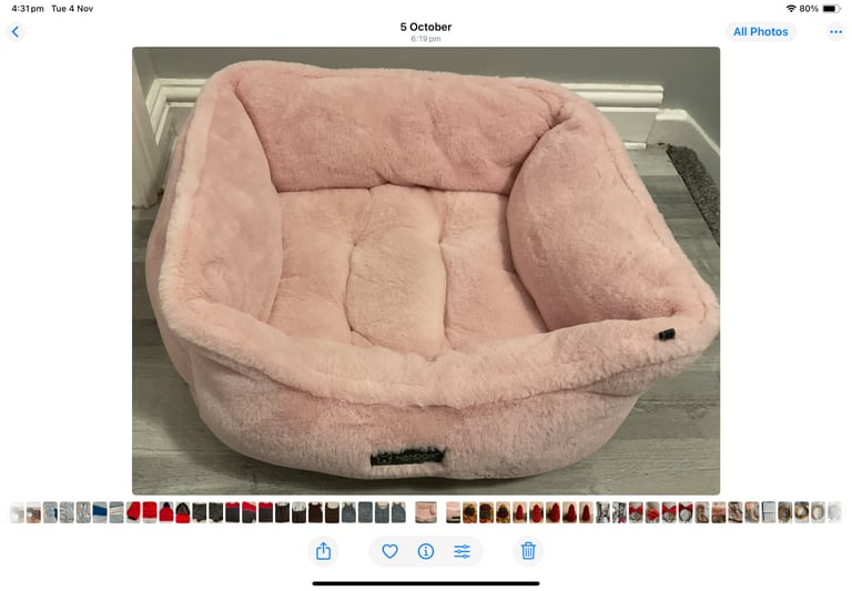 Pink dog bed