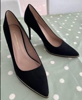 Black ladies high heel suede shoes- size 7.5- 8. Immaculate 