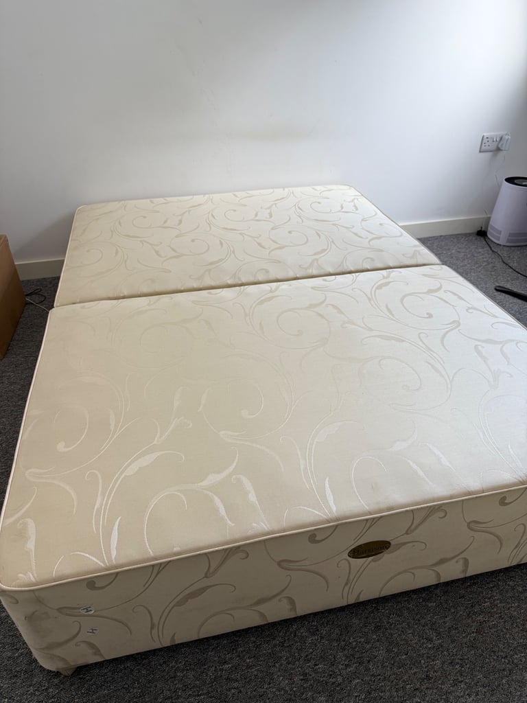 King size divan bed frame with Mattress & large storage 