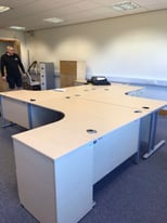 office furniture 1.6 meter radial desk with pedstals 