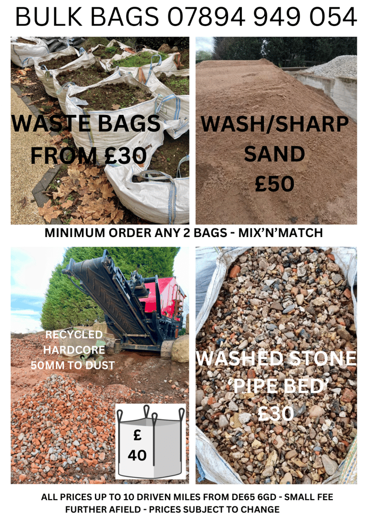 £65 Limestone 20-40mm or 10-30mm Gravel Bulk Bags - DERBY BURTON ASHBY UTTOXETER