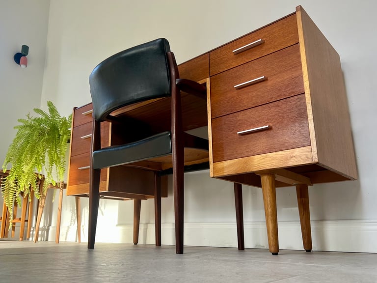 image for Mid century John & Sylvia Reid teak desk and chair vintage retro