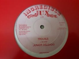 Junior Delgado 'Trouble' EX rare UK roots 12inch on Incredible Jux
