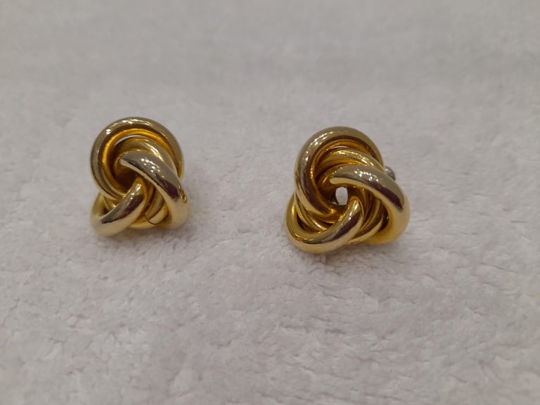 Vintage Carlo Orsini Jewellery Box of 4 Sets of Gold Coloured Earrings for Pierced Ears (Used)