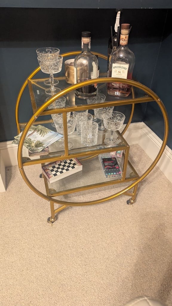 Golden drinks trolley 