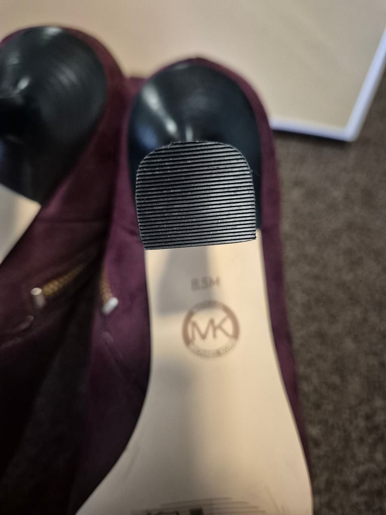 MICHAEL KORS CLARA MID BOOTIE MERLOT SUEDE UK6 RRP£245