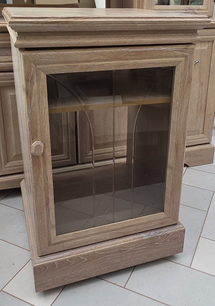 Wooden Glass Display Cabinet with Shelves and Storage