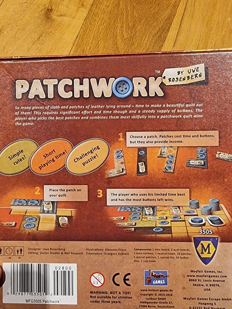 Patchwork boardgame