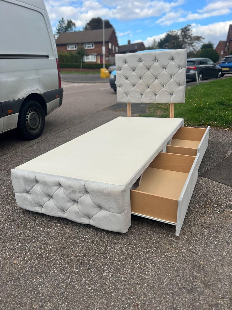 Single storage bed with mattress for sale 