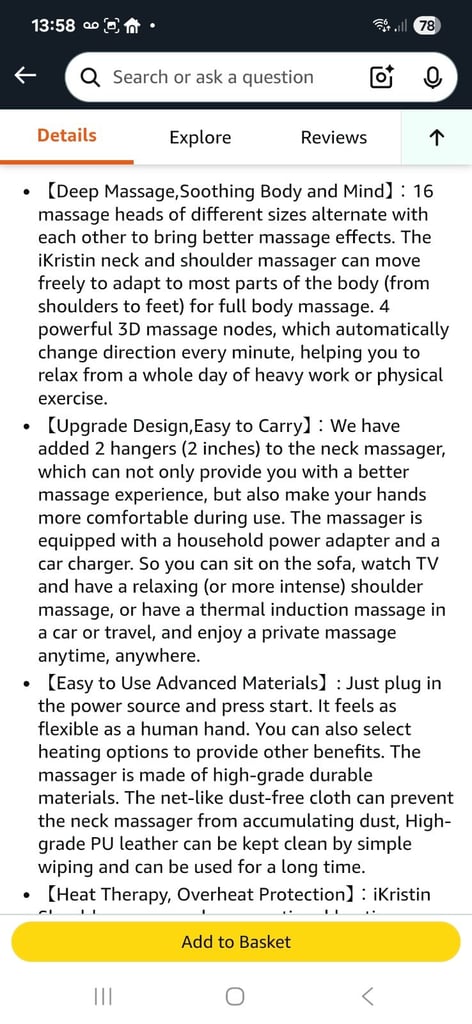 Electric neck, shoulder and back massager
