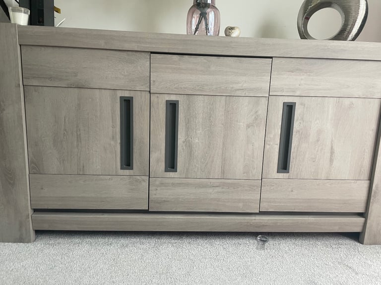 Light grey wood sideboard 