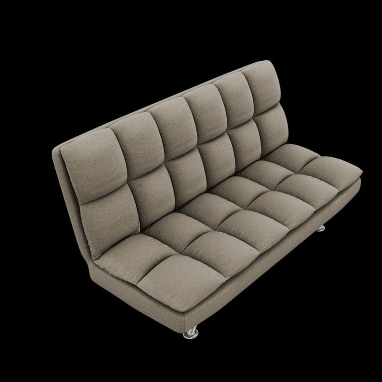 New Grey Cube Design Fabric 3 Seater Padded Sofa Bed RRP £425 Our Price £280