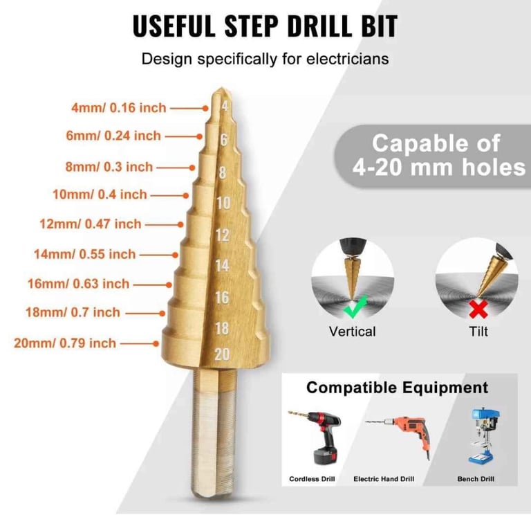 VEVOR 10 Ton Hydraulic Knockout Punch Driver Kit Hole Tool 1/2"-2" with 6 Dies