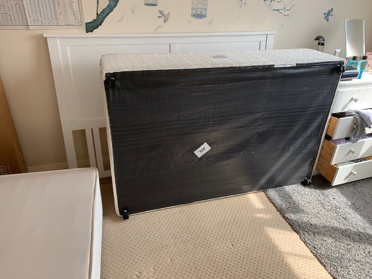 King-Size Bed + Headboard + IKEA Mattress + Chest of drawer