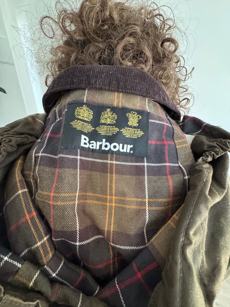 Womens Barbour Retail Beadnell olive waxed jacket size UK 14 Immaculate Tartan