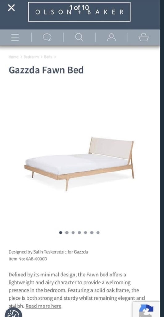 image for Gazzda fawn Uk 🇬🇧 double bed frame 