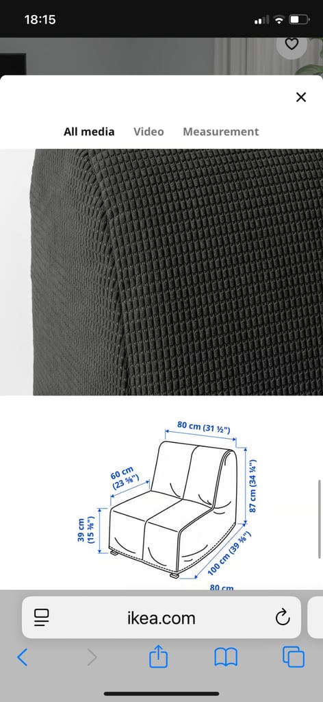 IKEA Lycksele futon style chair bed , dark grey 