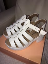 Size 5 cleated cream sandles / platforms