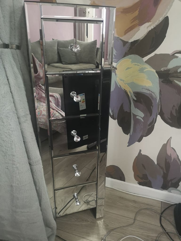 image for Mirrored bedside draws 