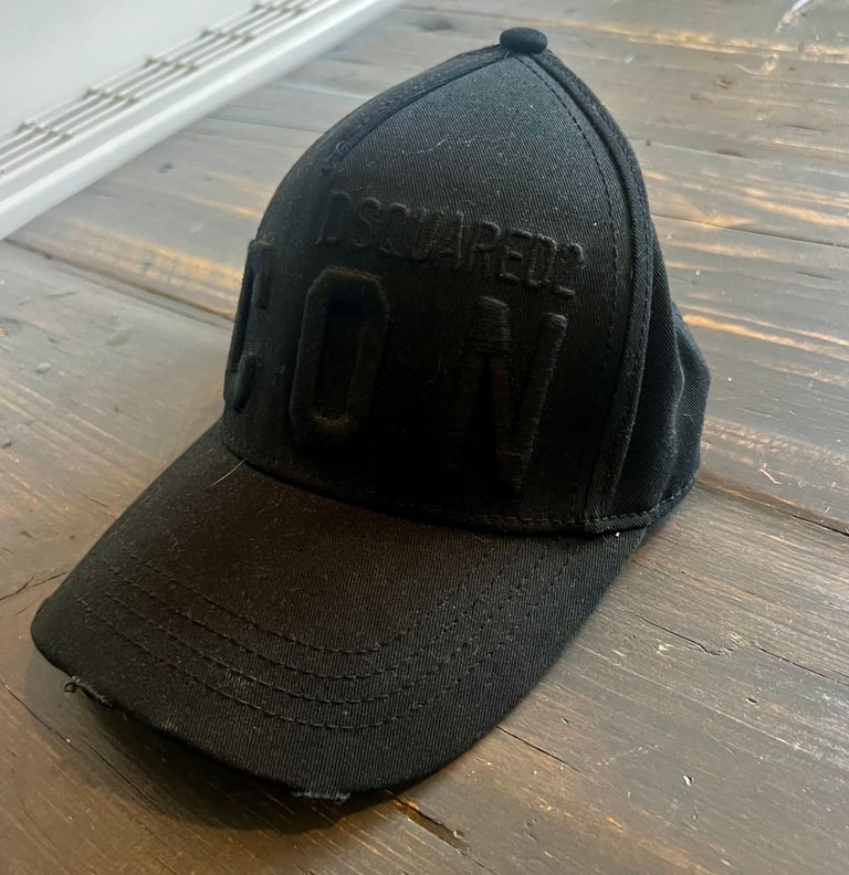 Dsquared2 ICON Black Baseball Cap Embroidered Logo Adjustable Strap Cotton