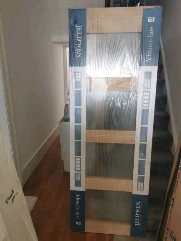 JELD-WEN White Oak Shaker Clear Glazed Interior Door 2040 x 726 x 40mm