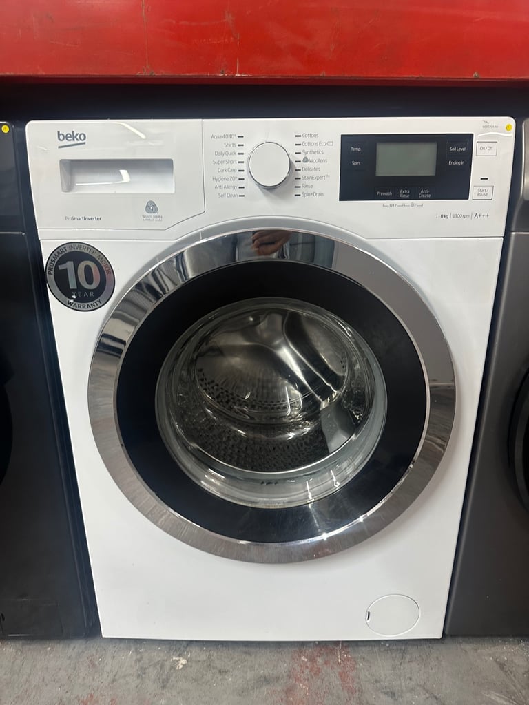 8KG WHITE BEKO WASHING MACHINE 1300 SPIN 