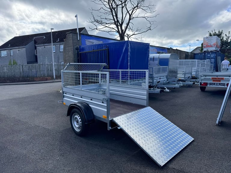 image for NEW 5ft X 4ft (B162) SINGLE AXLE NIEWIADOW TRAILER WITH 40CM MESH AND RAMP 750KG