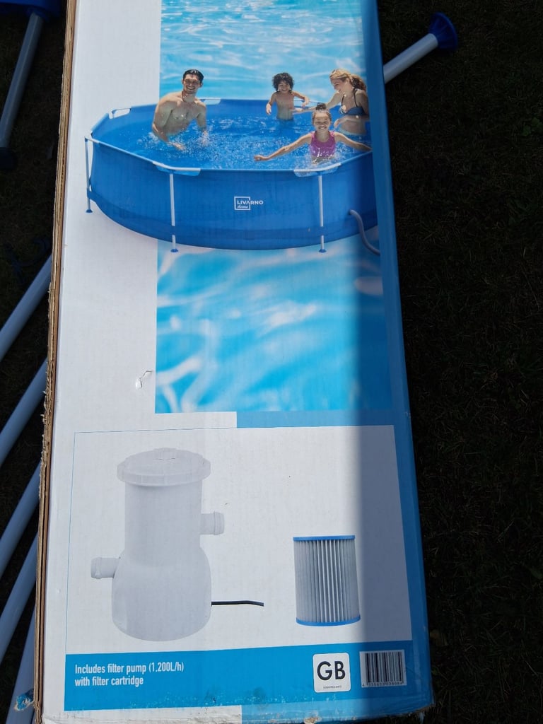 Outdoor pool with ladder