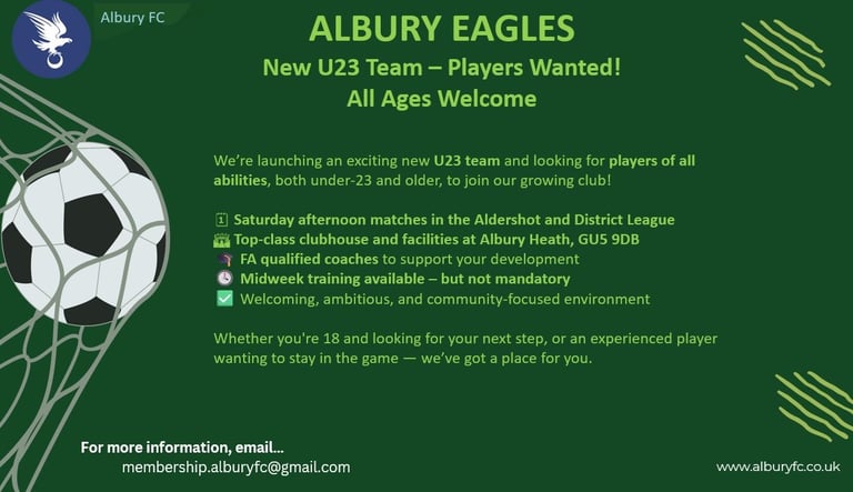 Albury FC U23s - new team requires players