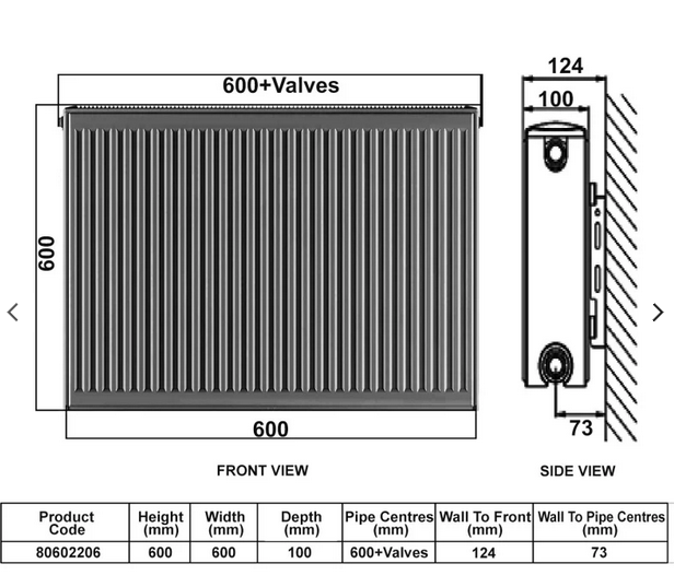 Brand New Stelrad 600 x 600 K2 Double radiator Type 22