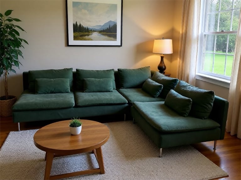 SÖDERHAMN Corner sofa, 4-seat Tallmyra dark green