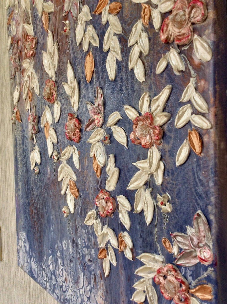 Gentle original acrylic painting,  abstract artwork with texture 