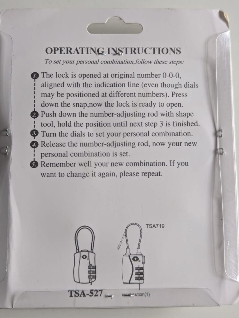 TSA luggage Locks 4 packs Brand new with original pack.