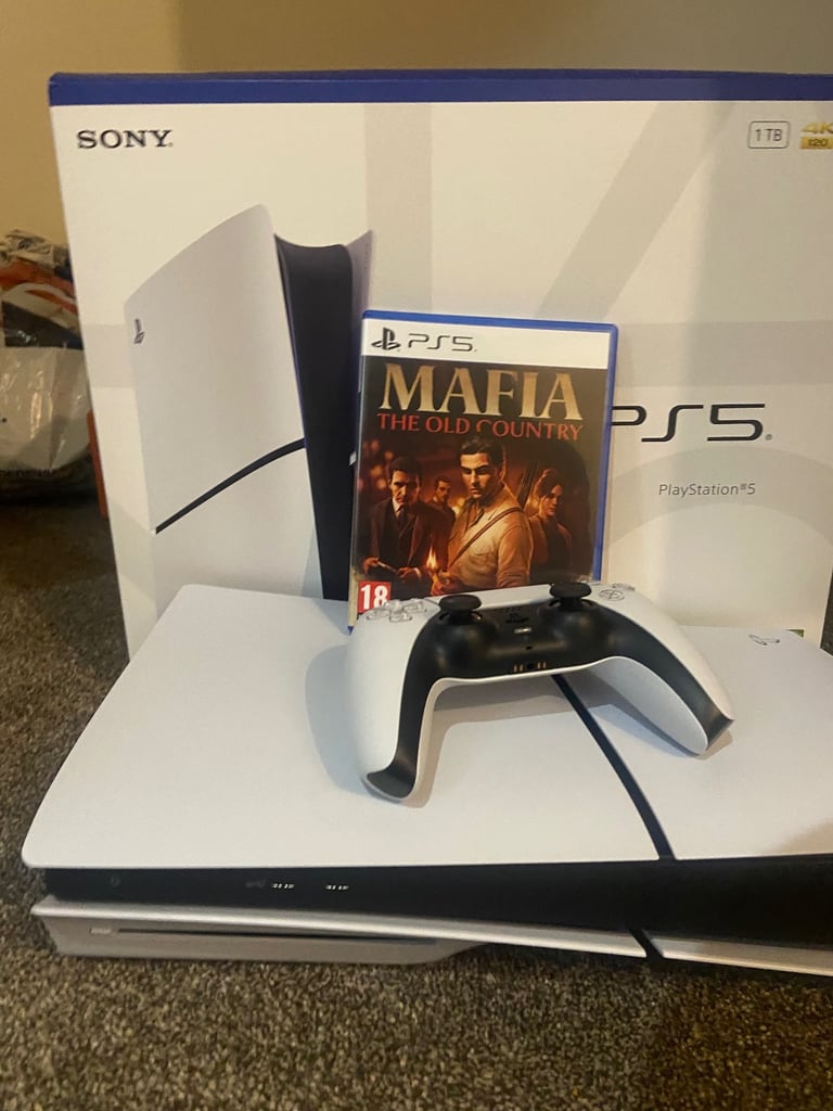 image for Like new ps5 used once, disk version slim 1tb 