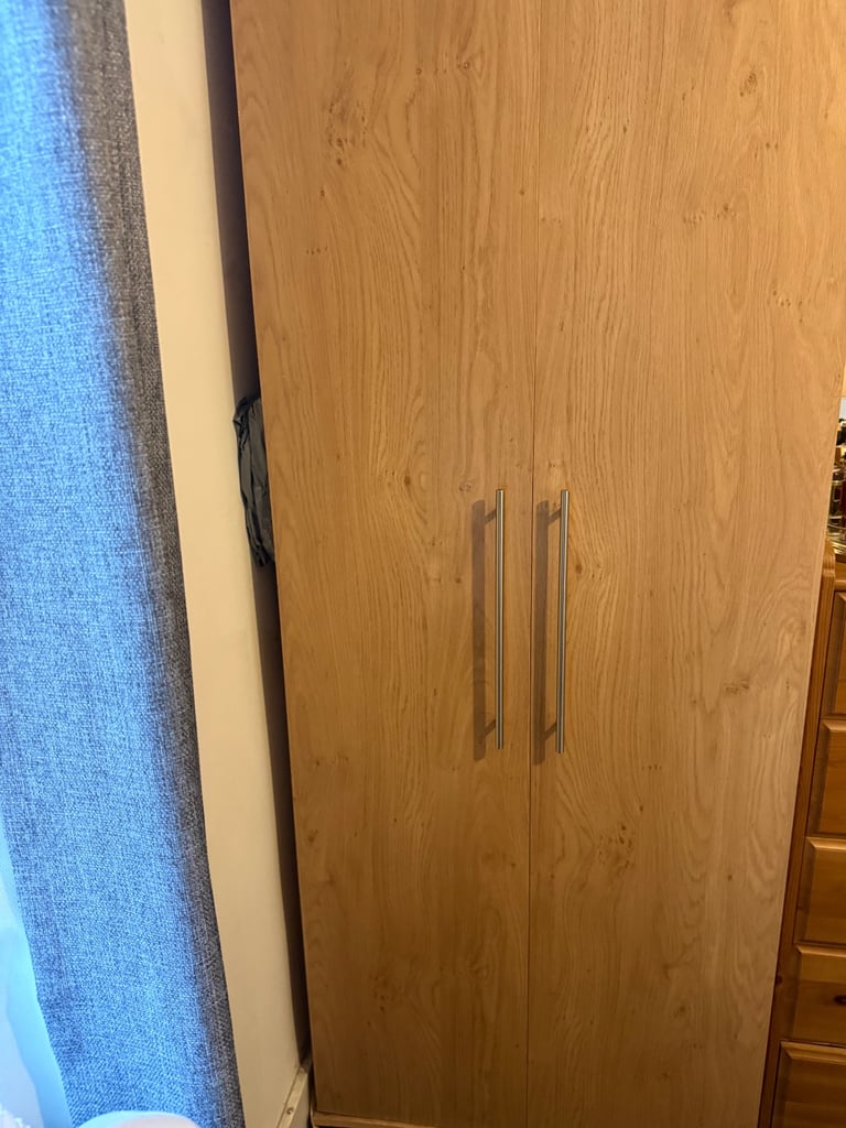 Single divan bed with mattress and storage + wardrobe 