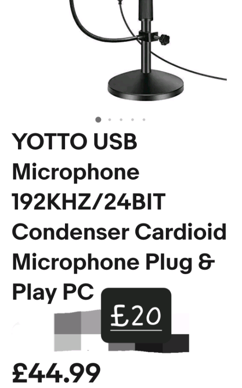 Usb microphone 🎤 yotto 192khz/24bit conde