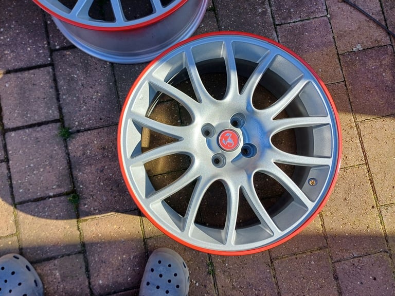 Fiat abarth 17" alloy wheel rims 50th anniversary   rare ferrari tribute 
