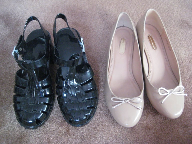 image for Brand New Size 5 Black Shoes for £5.00; Slightly Used Size 5 Beige Shoes for £4.00