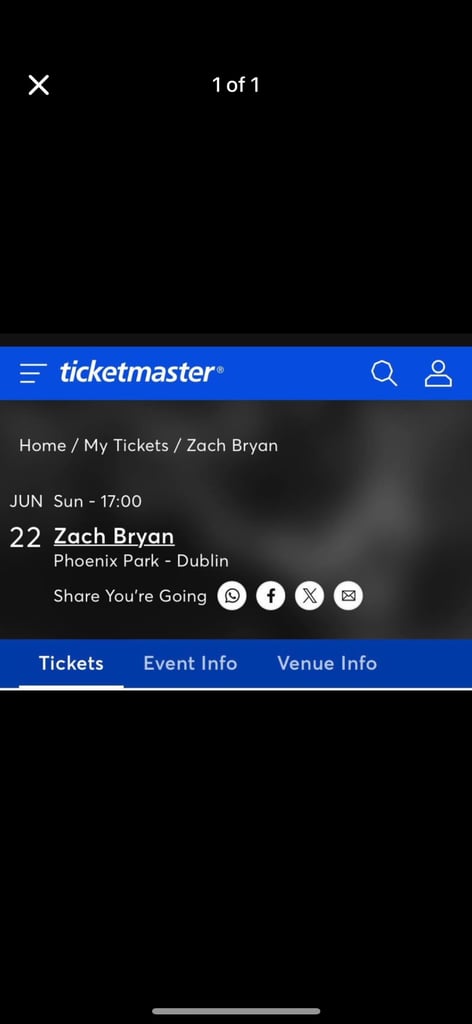 image for Zach Bryan ticket  Sunday 22nd June  