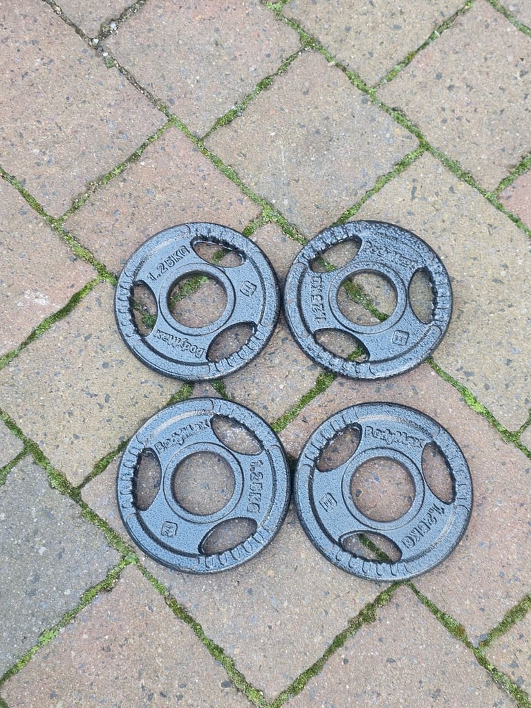 4 x 1.25kg Olympic bodymax cast iron weight plates 