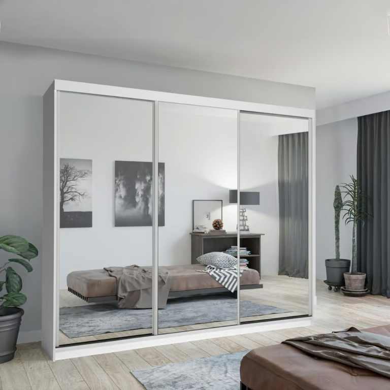Brand New - Large Sliding Mirror Wardrobe - Modern Design - FAST DELIVERY