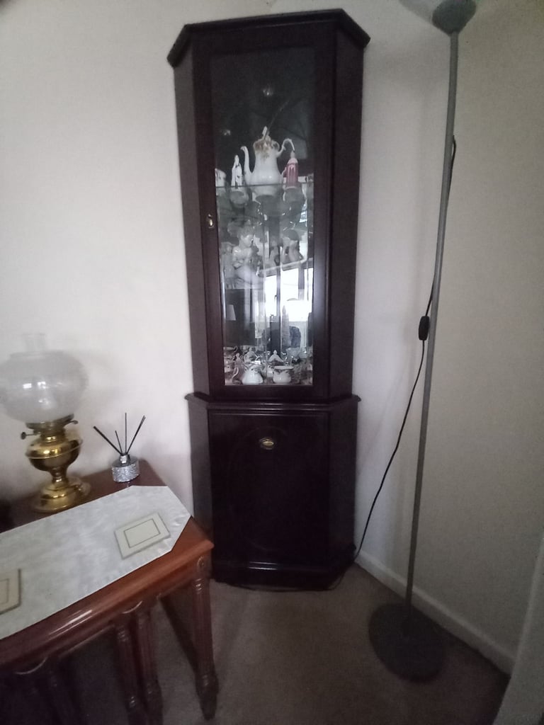 image for Wooden corner display cabinet