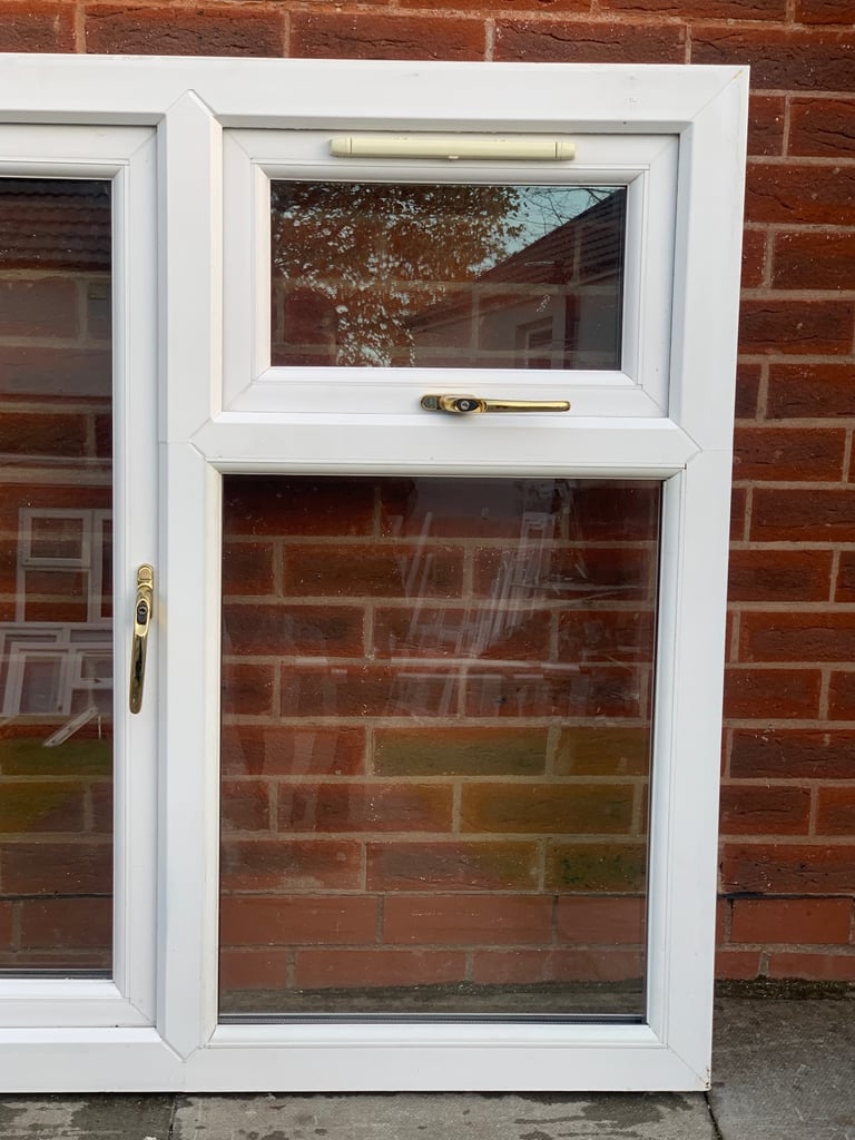 UPVC DOUBLE GLAZED WINDOW WITH SIDE & TOP OPENERS 118.5cm W 113cm H Can Deliver