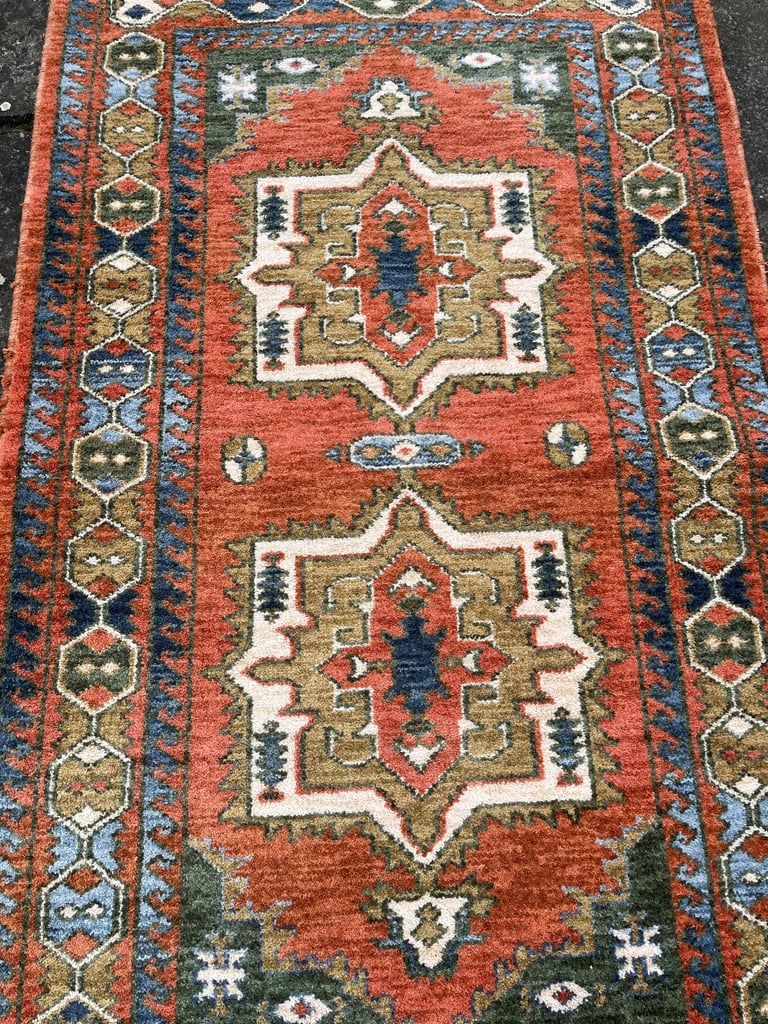 Kazak style Belgian wool rug 