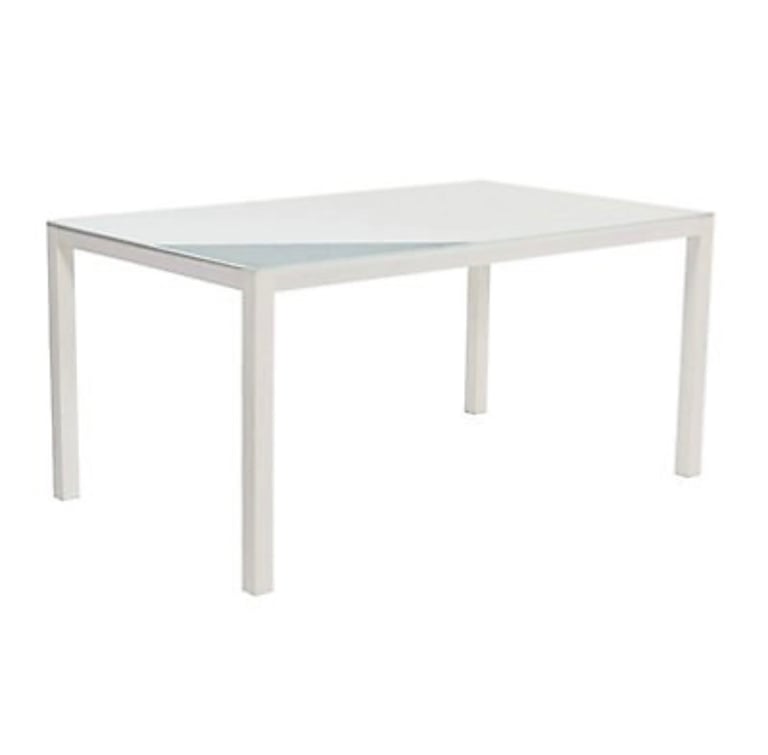 Blooma Janeiro Aluminium/Glass White 6 seater dining kitchen patio conservatory garden Table NEW 