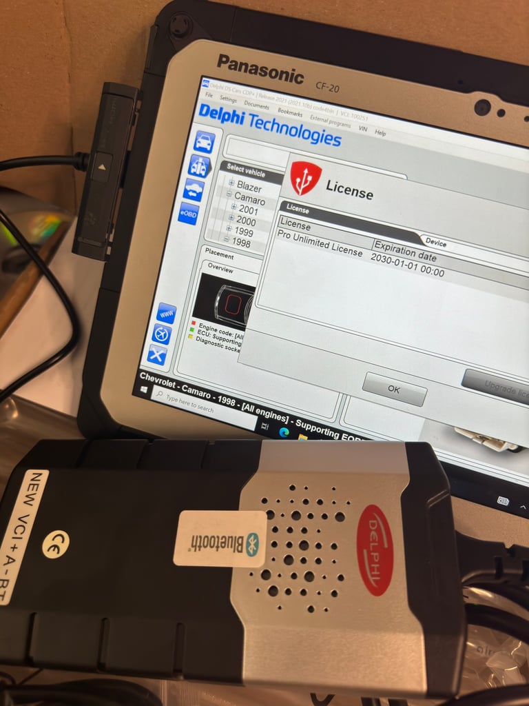 Diagnostic Kit Panasonic Toughbook Rugged Tablet SSD i5 7th Delphi Hgv