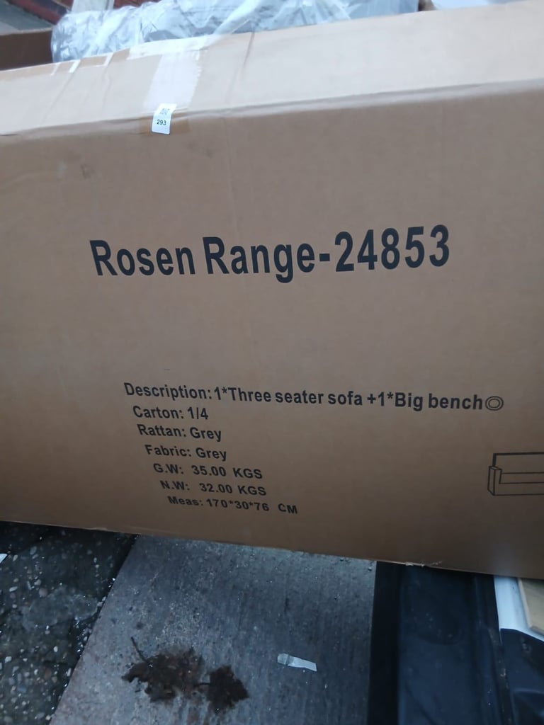 3 Seater Rattan Sofa + Bench. Rosen Collection by Maxi Furniture.